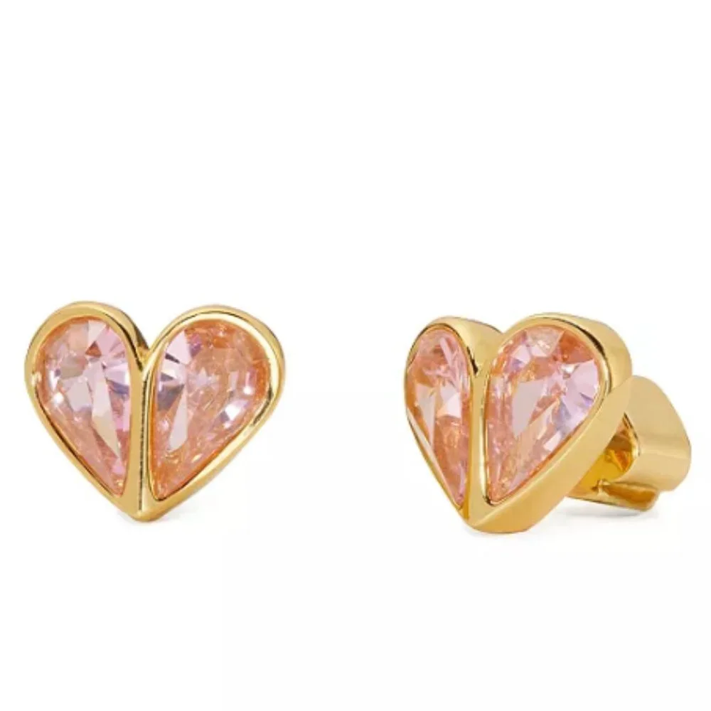 ♠️ kate spade ♠️ Rock Solid Crystal Heart Stud Earrings